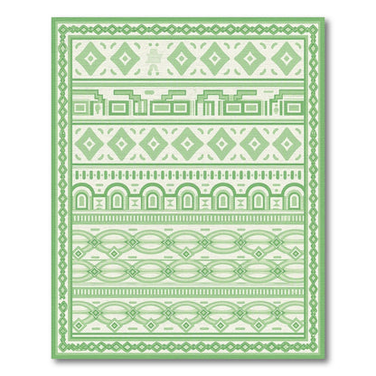Green Geometric Diamond Green Area Rug