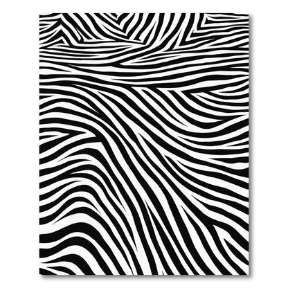 Bold Black White Swirling Zebra Stripes Rug