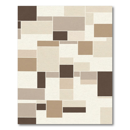 Geometric Neutrals Rectangular Blocks Rug