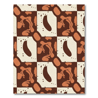 Chocolate Cream Organic Grid Rug
