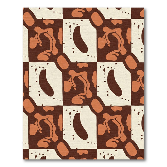 Chocolate Cream Organic Grid Rug