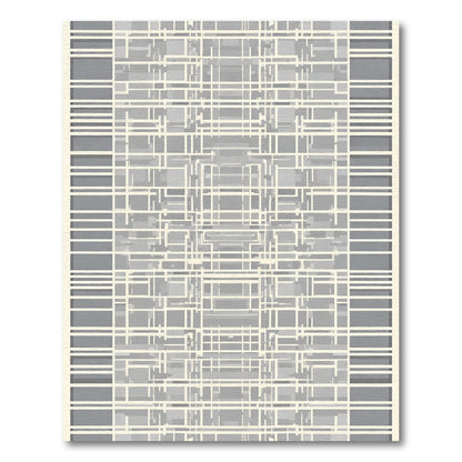 Modern Gray Geometric Lattice Rug