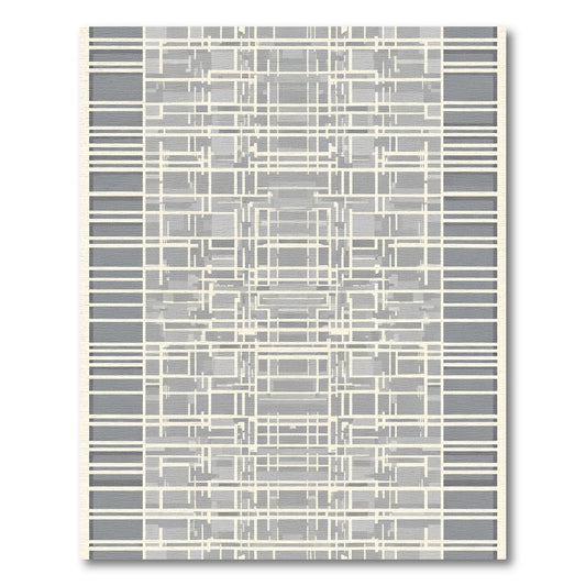 Modern Gray Geometric Lattice Rug