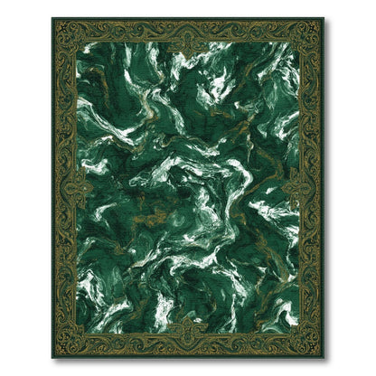 Emerald Green Marble Traditional Area Rug