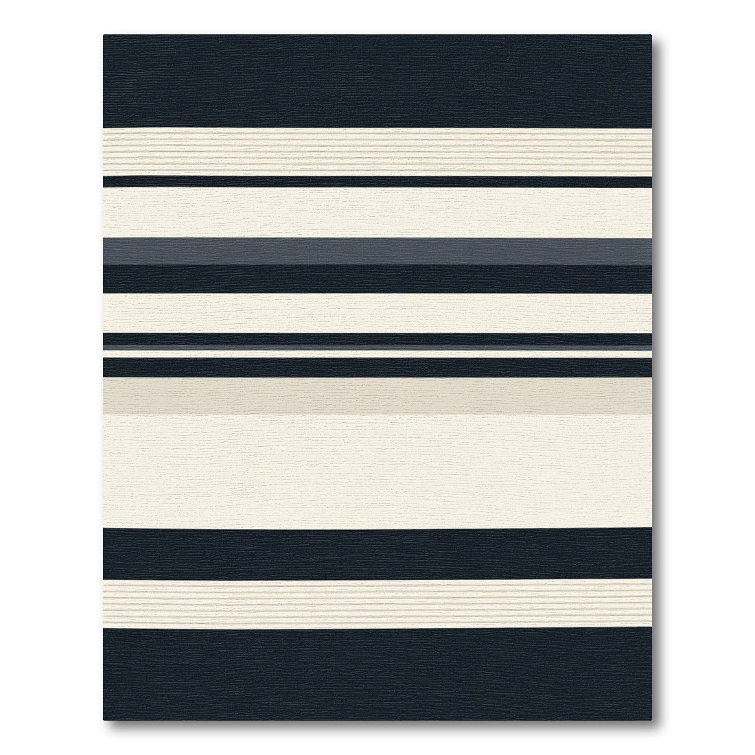 Bold Navy Cream Striped Rug