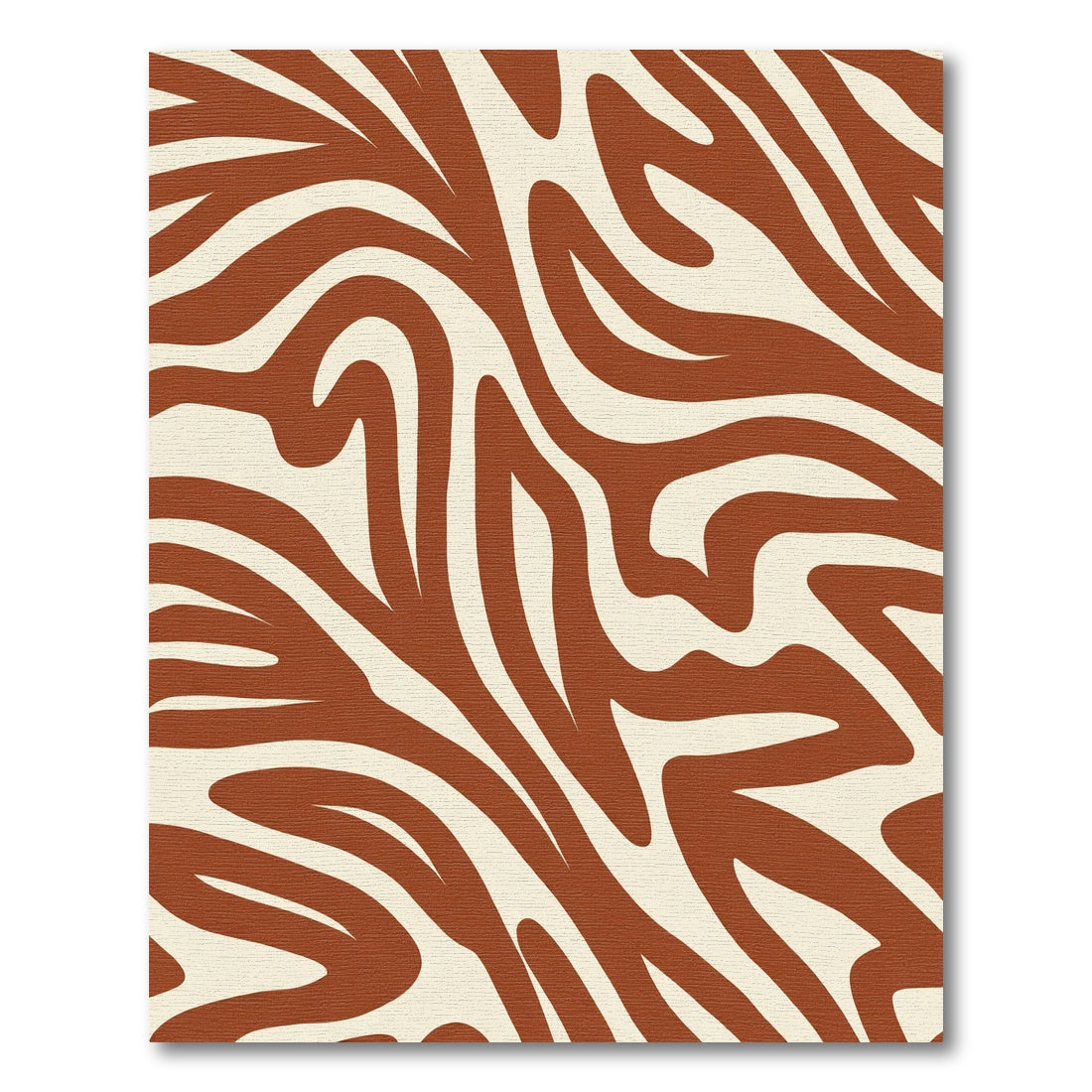Rustic Brown White Animal Print Rug