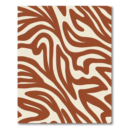 Rustic Brown White Animal Print Rug