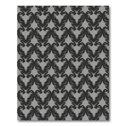 Dark Gray Abstract Heart Swirl Rug
