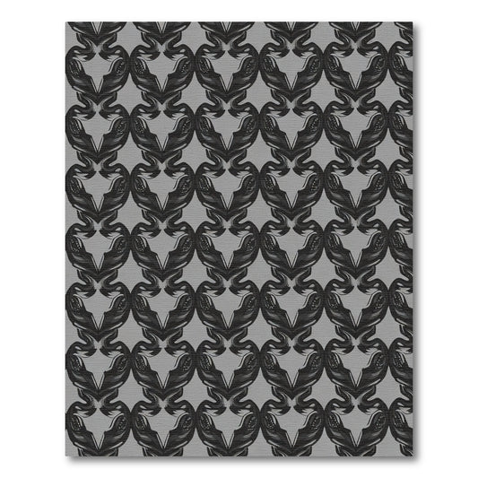 Dark Gray Abstract Heart Swirl Rug