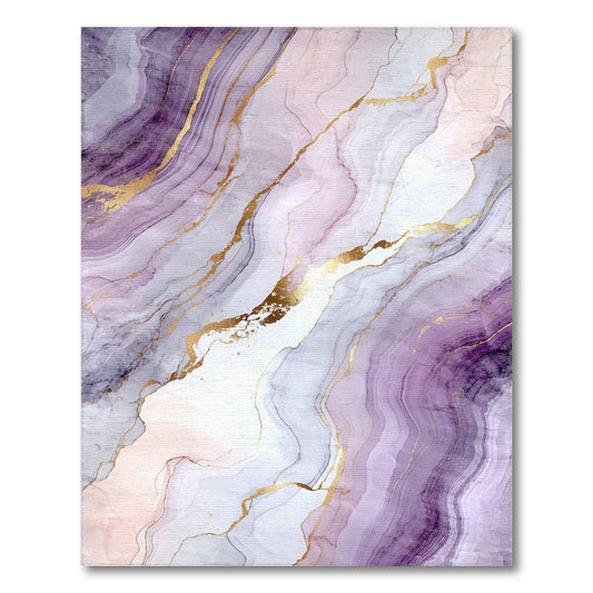 ODIKA Purple Marble Swirl Area Rug
