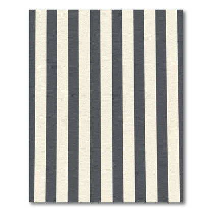 Classic Navy and Cream Striped Rug