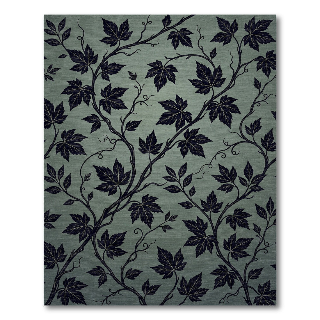 Deep Navy Vine Swirl Background Rug