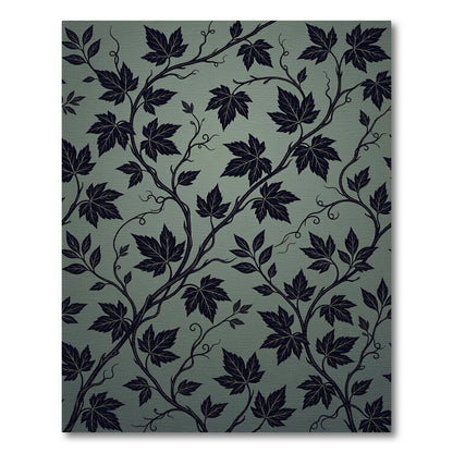 Deep Navy Vine Swirl Background Rug