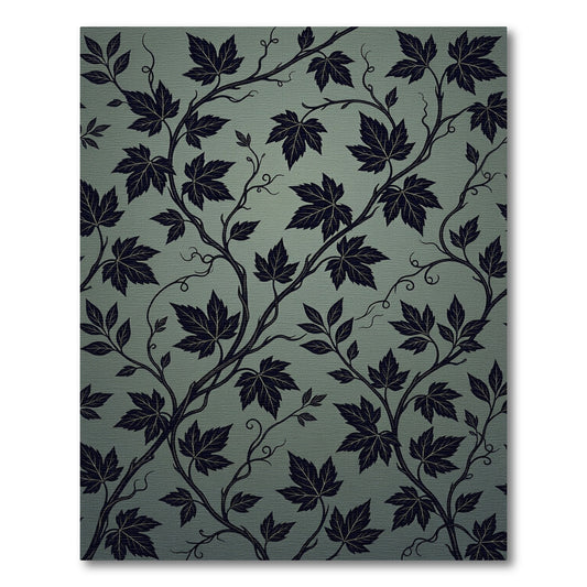 Deep Navy Vine Swirl Background Rug