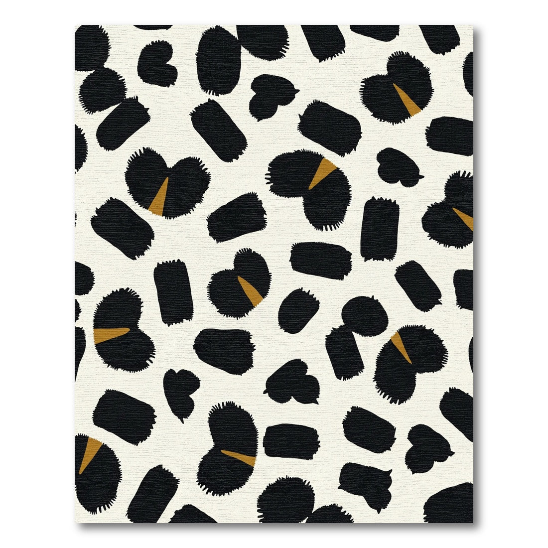 Black Gold Abstract Brushstroke Spots Rug