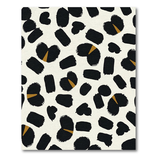 Black Gold Abstract Brushstroke Spots Rug