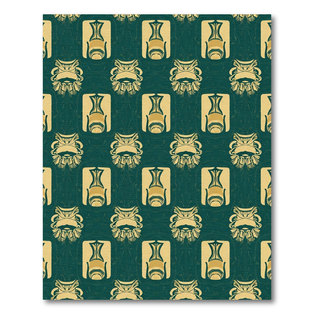 Emerald Gold Art Deco Floral Rug