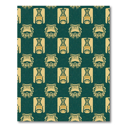 Emerald Gold Art Deco Floral Rug
