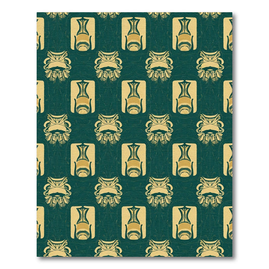 Emerald Gold Art Deco Floral Rug