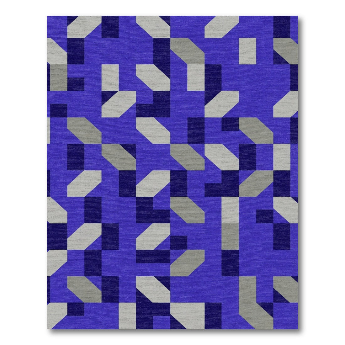 Royal Blue Geometric Illusion Rug