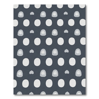 Gray White Circles Abstract Objects Rug