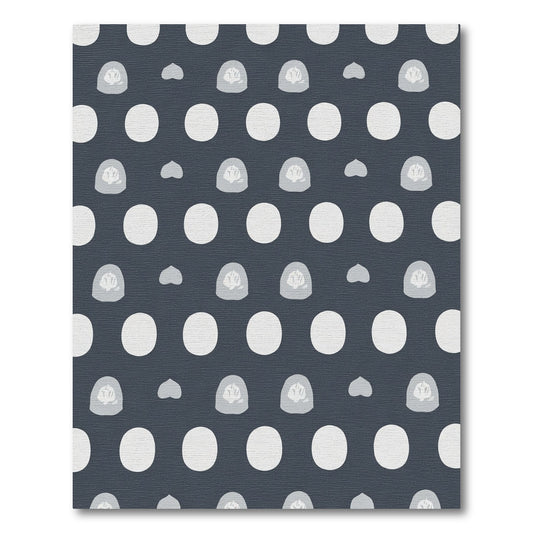 Gray White Circles Abstract Objects Rug