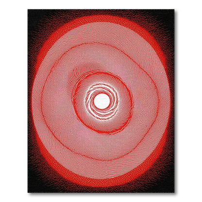 Red Vortex Geometric Area Rug