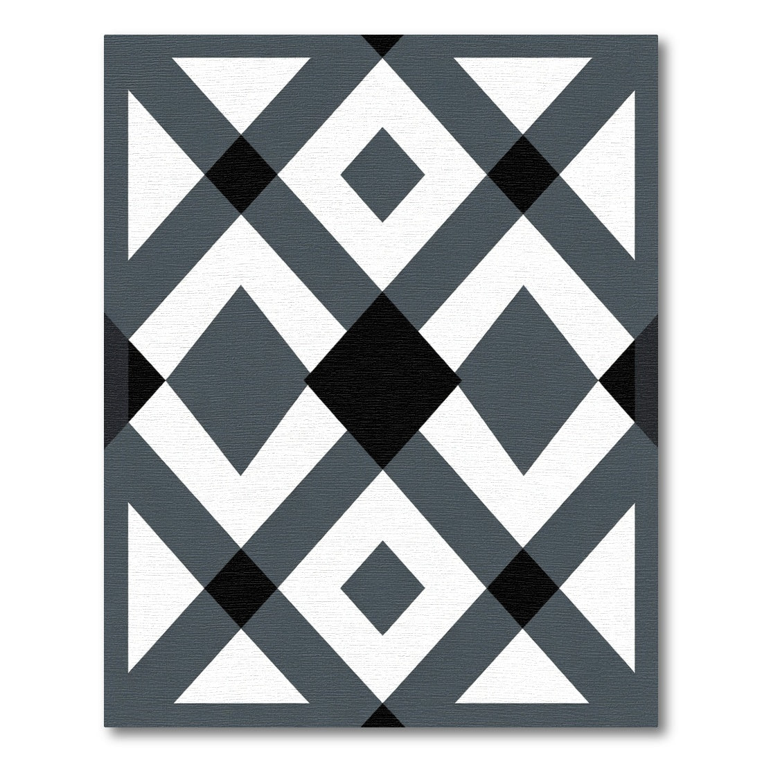 Monochromatic Geometric Diamond Overlay Rug
