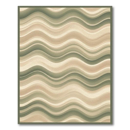 Wavy Sage Beige Abstract Area Rug