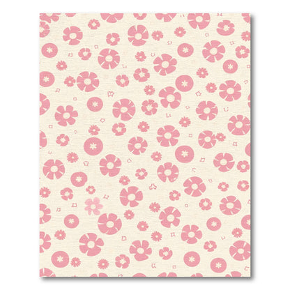 Sweet Pink Floral Blossom Scattered Rug