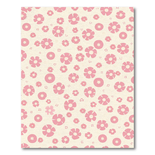 Sweet Pink Floral Blossom Scattered Rug