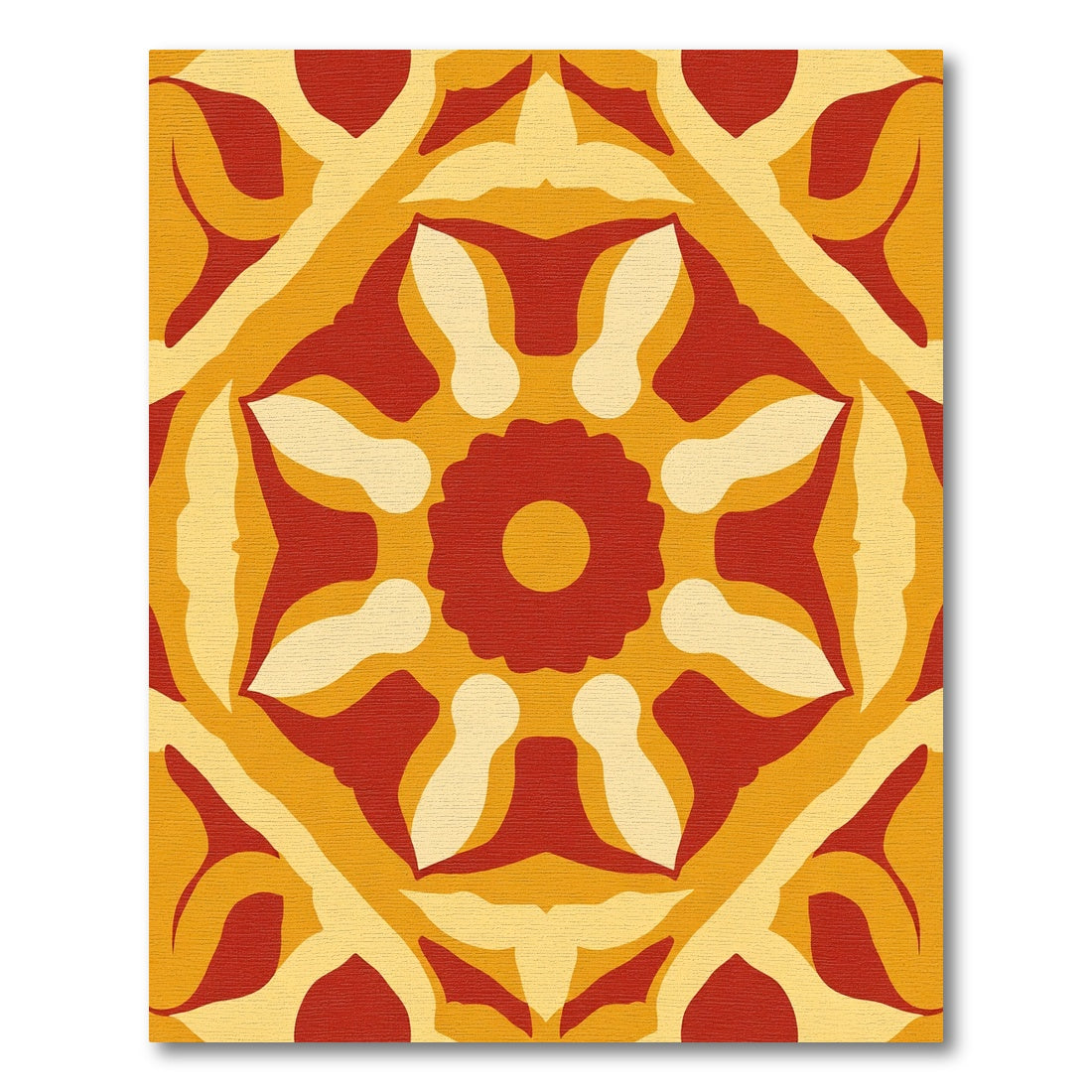 Terra Cotta Floral Medallion Rug