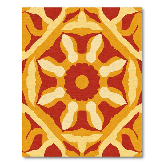 Terra Cotta Floral Medallion Rug
