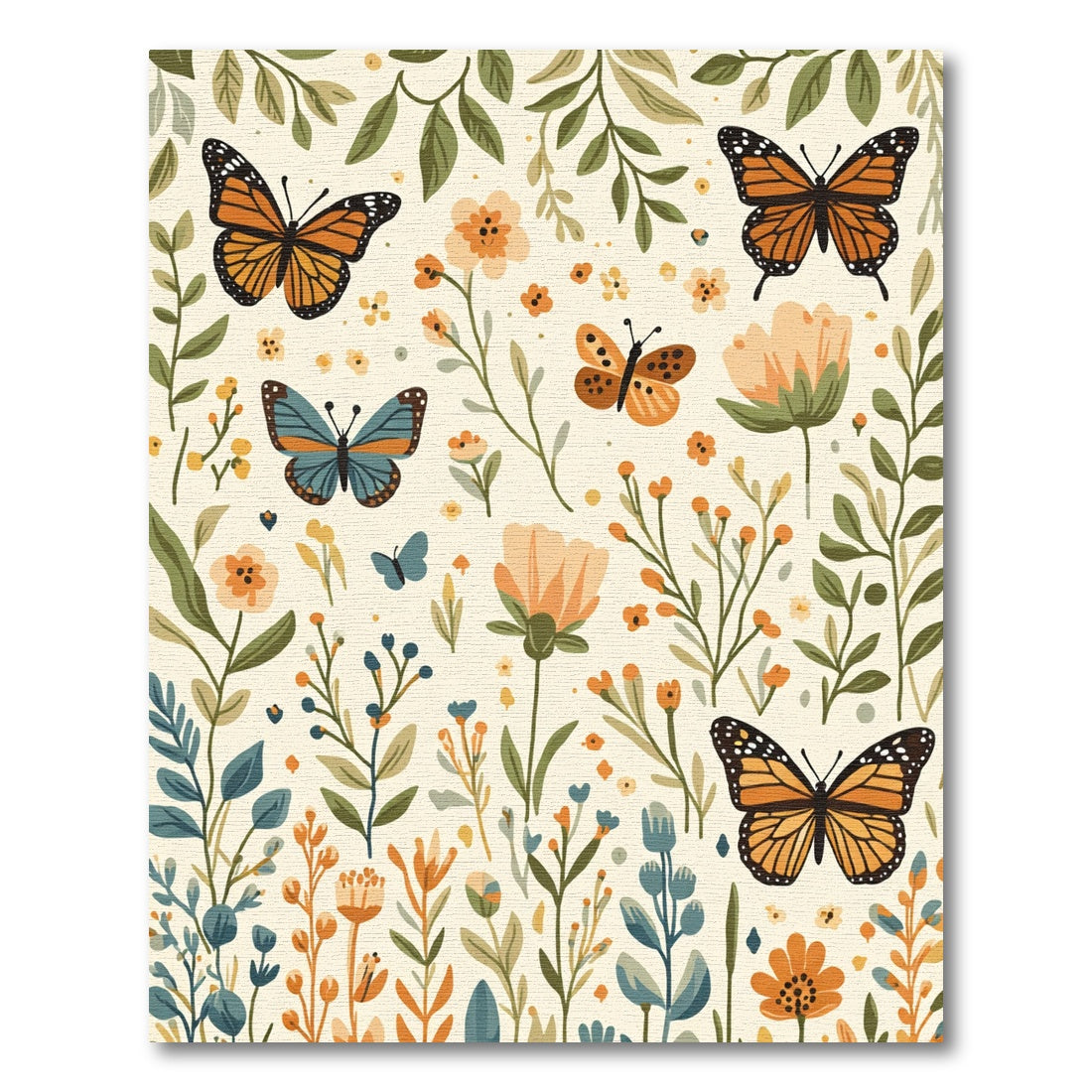 Whimsical Garden Butterfly Bloom Rug