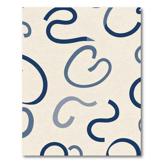 Navy Blue Abstract Ribbon Swirls Rug