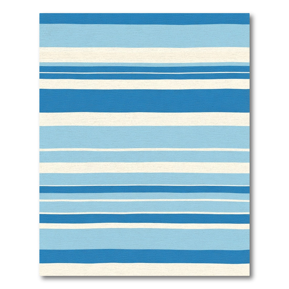 Ocean Blue Cream Horizon Stripes Rug