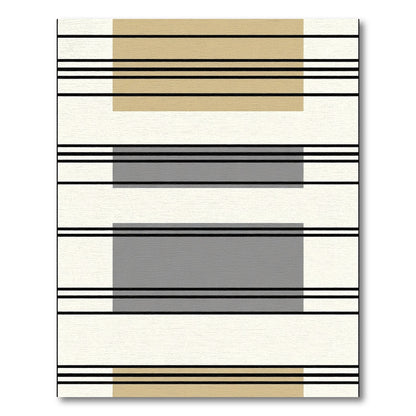 Abstract Tan Gray Grid Lines Rug