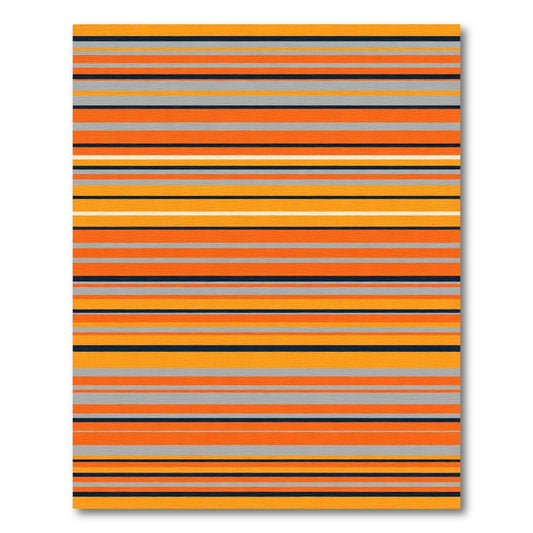 Orange Navy Gray Stripe Accents Rug