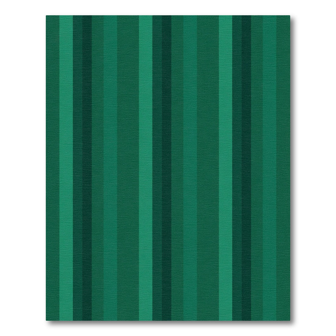 Deep Green Vertical Stripe Statement Rug