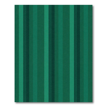 Deep Green Vertical Stripe Statement Rug
