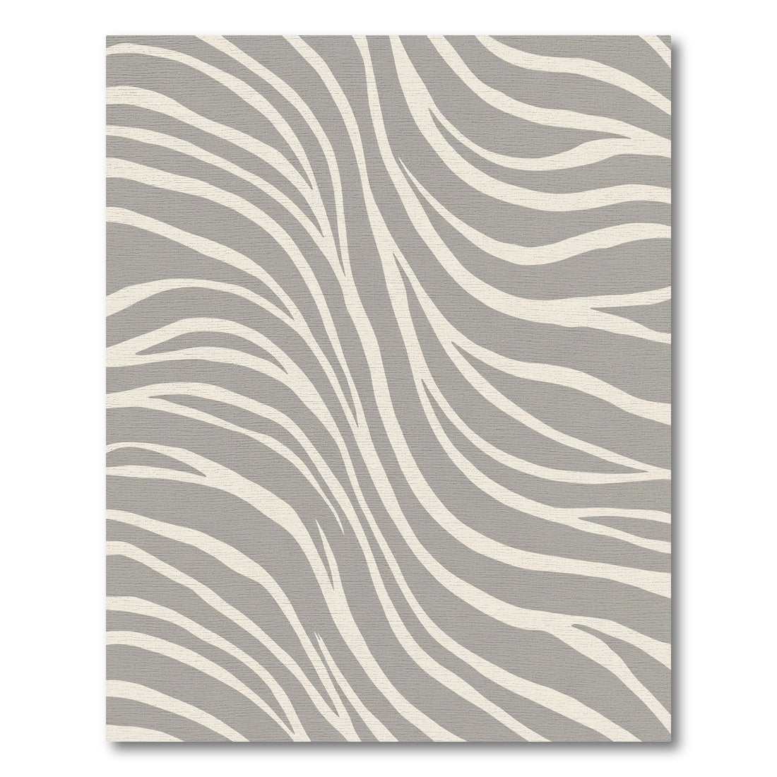 Modern Gray Off White Zebra Stripes Rug