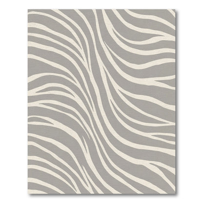 Modern Gray Off White Zebra Stripes Rug