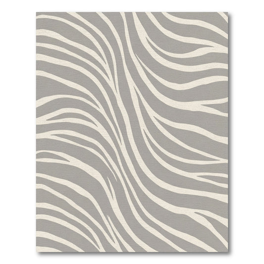 Modern Gray Off White Zebra Stripes Rug