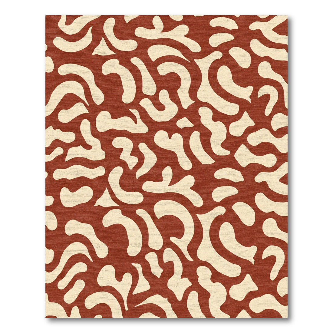 Terracotta Cream Organic Abstract Rug