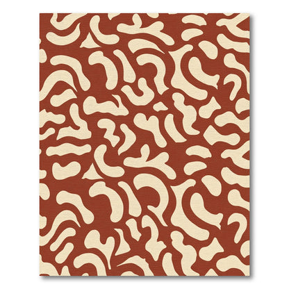 Terracotta Cream Organic Abstract Rug