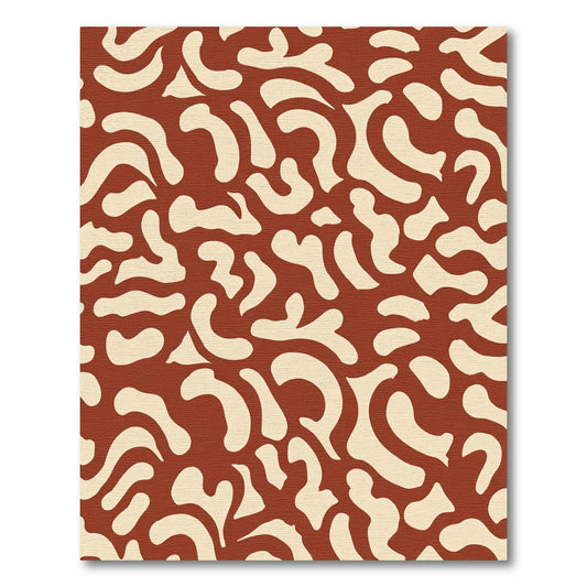 Terracotta Cream Organic Abstract Rug