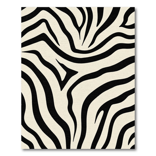 Cream Black Zebra Stripe Rug