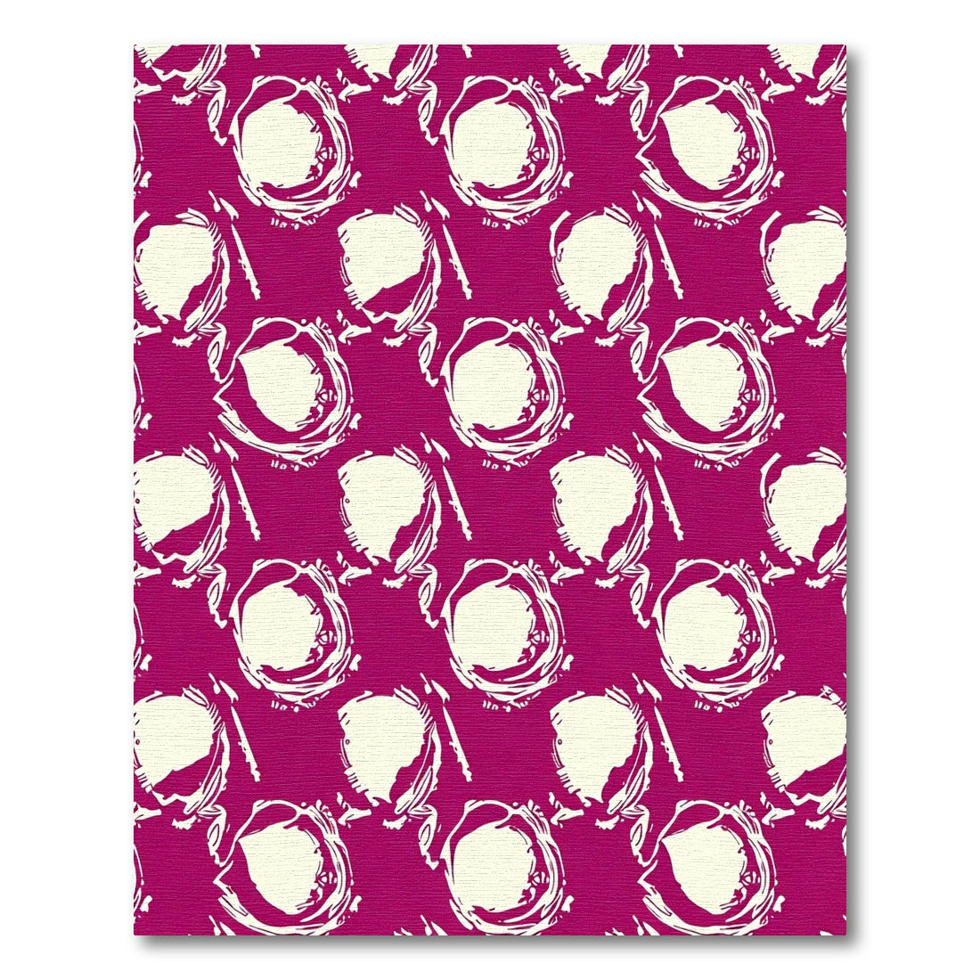 Magenta Cream Floral Imprint Rug