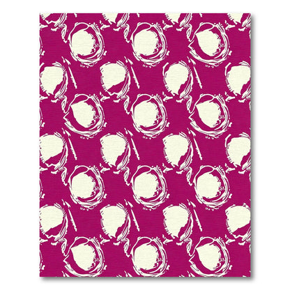 Magenta Cream Floral Imprint Rug