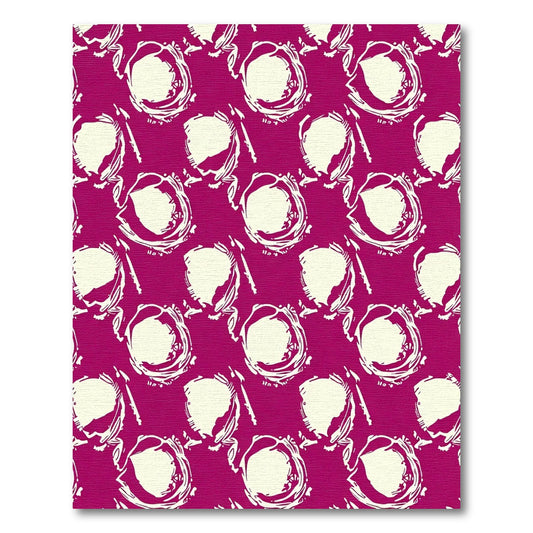 Magenta Cream Floral Imprint Rug